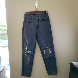 Women’s Wild Fable Gray Highest Rise Mom Distressed Jeans Size 2